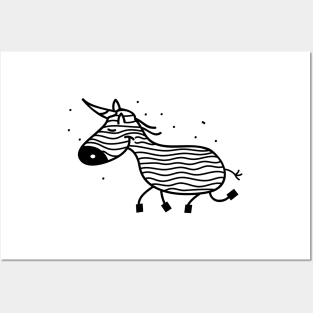 Unicorn zebra funny Posters and Art